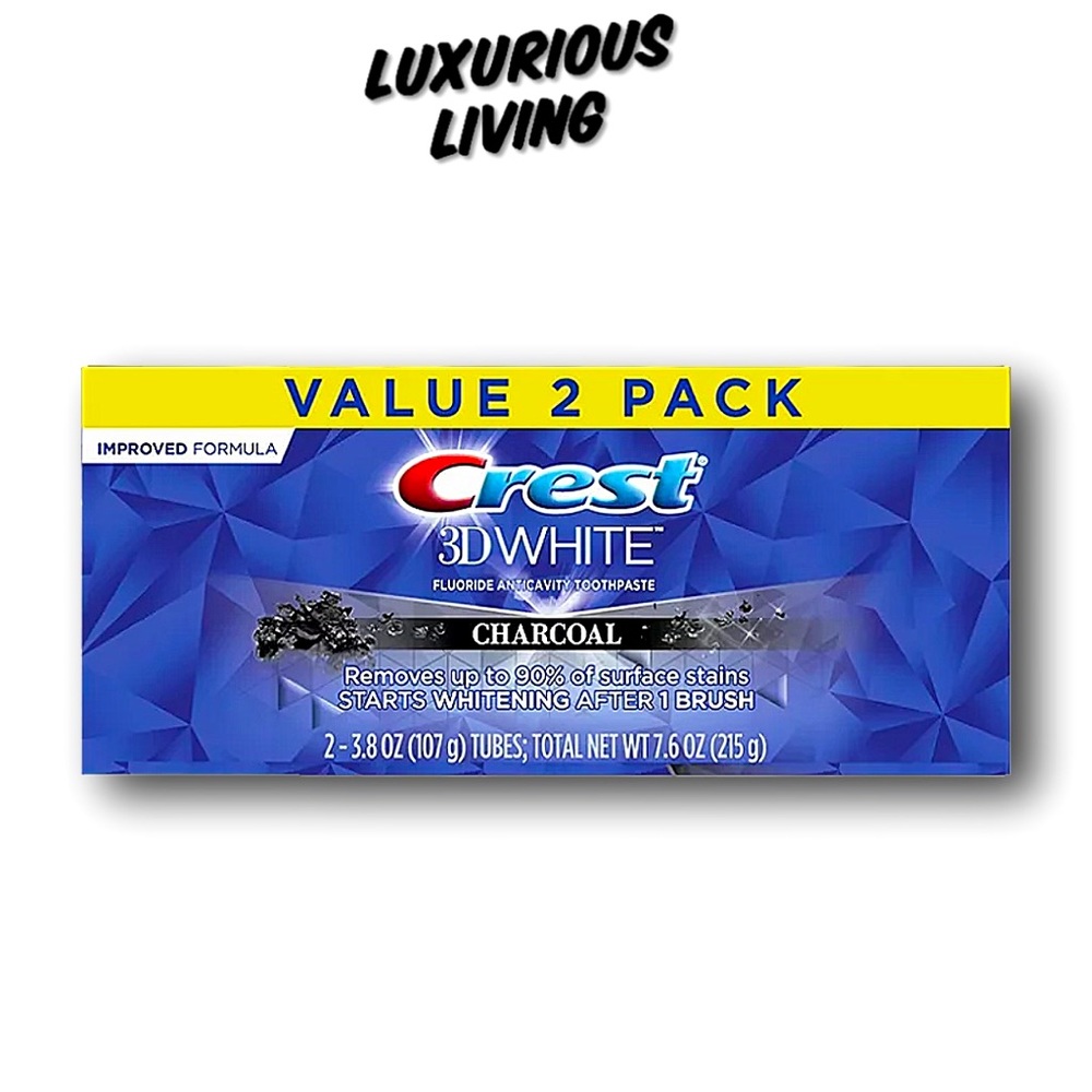 3D White Charcoal Toothpaste, 2-Pack By Crest